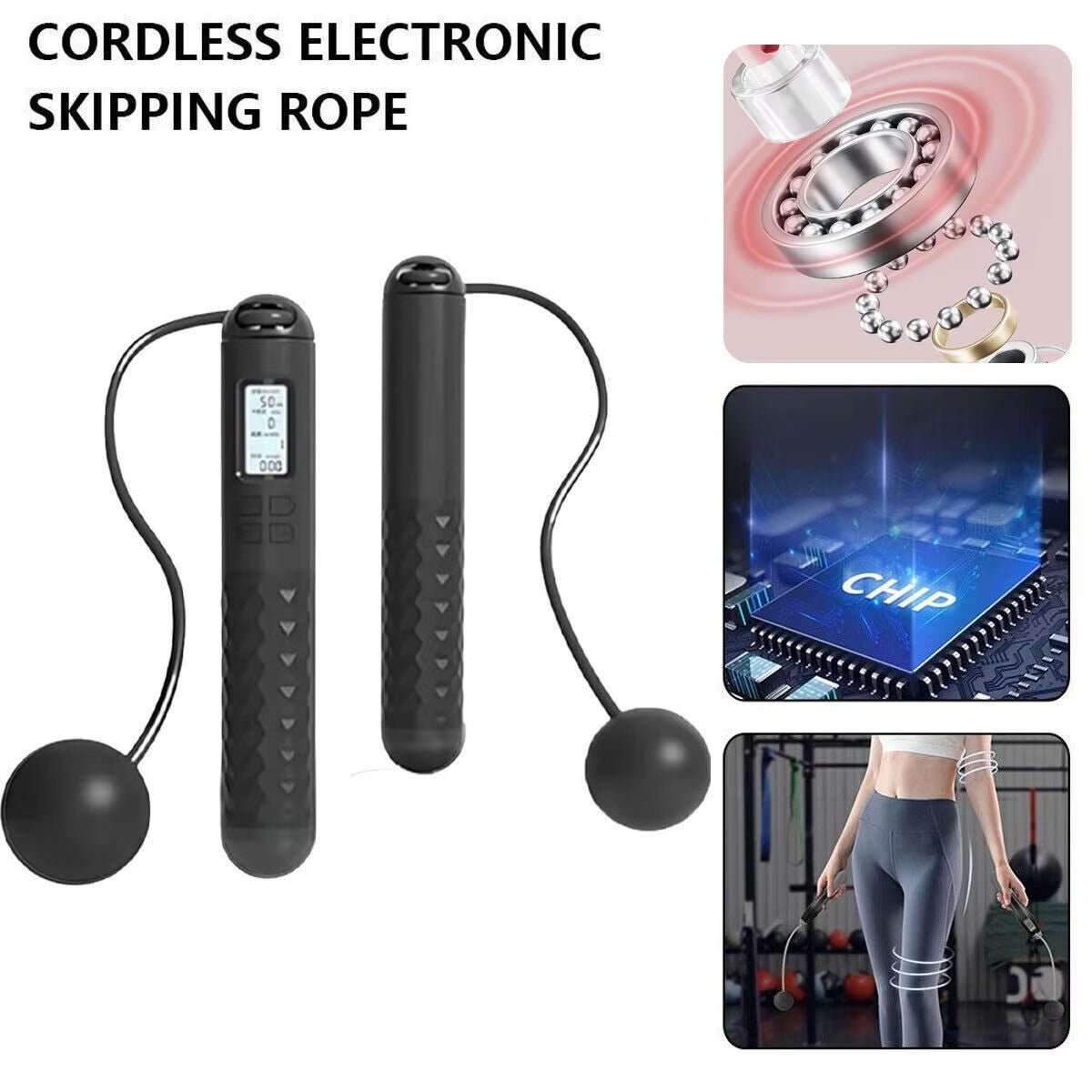 Elevate Your Fitness Routine with the UK Cordless Jump Ropeless Skipping Rope Featuring a Digital Counter