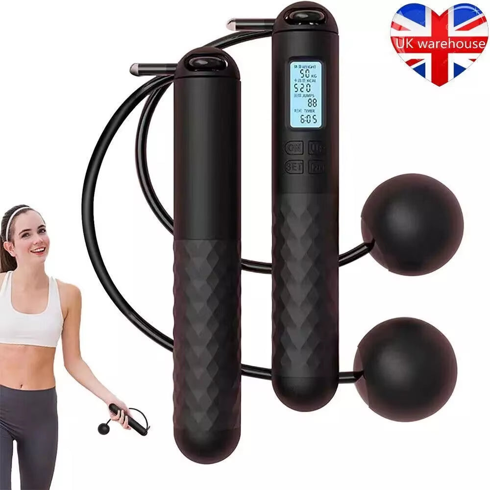 Elevate Your Fitness Routine with the UK Cordless Jump Ropeless Skipping Rope Featuring a Digital Counter